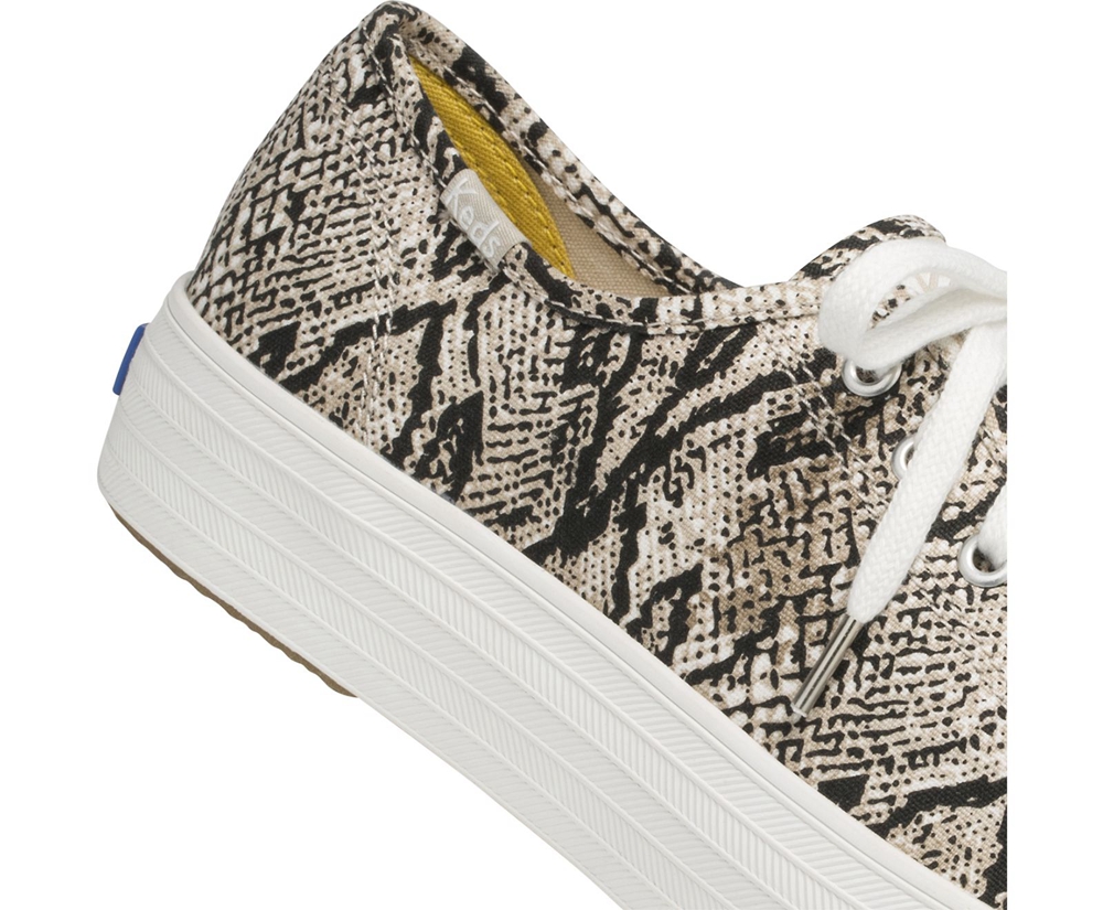 Keds Womens Sneakers White/Black - Triple Kick Snake - 897OBWQZI